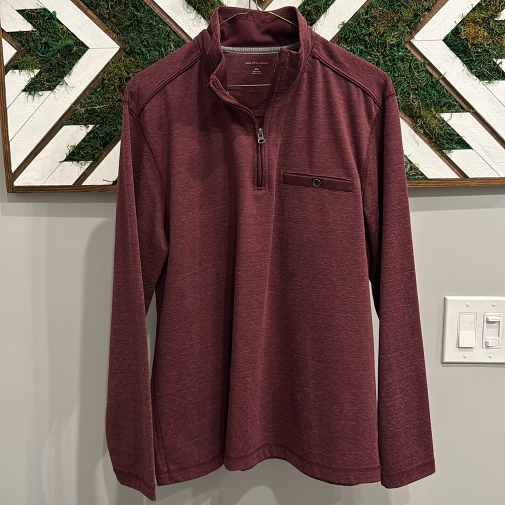 Saks 1/4 Zip - Maroon, Medium